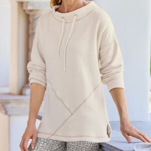 Soft Surroundings | Cream Cotton Drawstring Tunic Size M